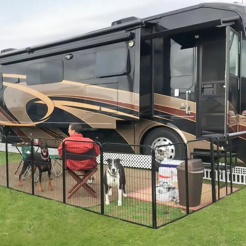 Outdoor Camping Dog Fence - Modern Stainless Steel Pet Fence for