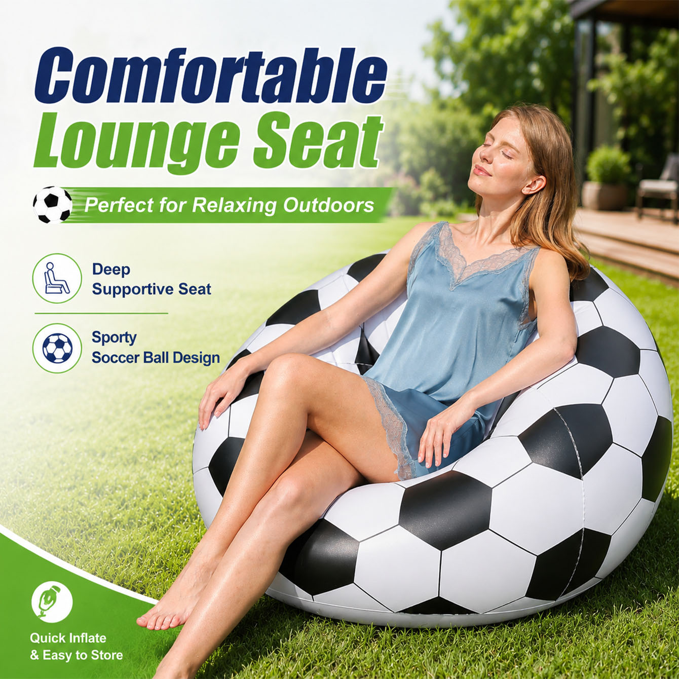 1PC Large Lazy Inflatable Sofa - огляд і ціна Outdoor Camping Couch