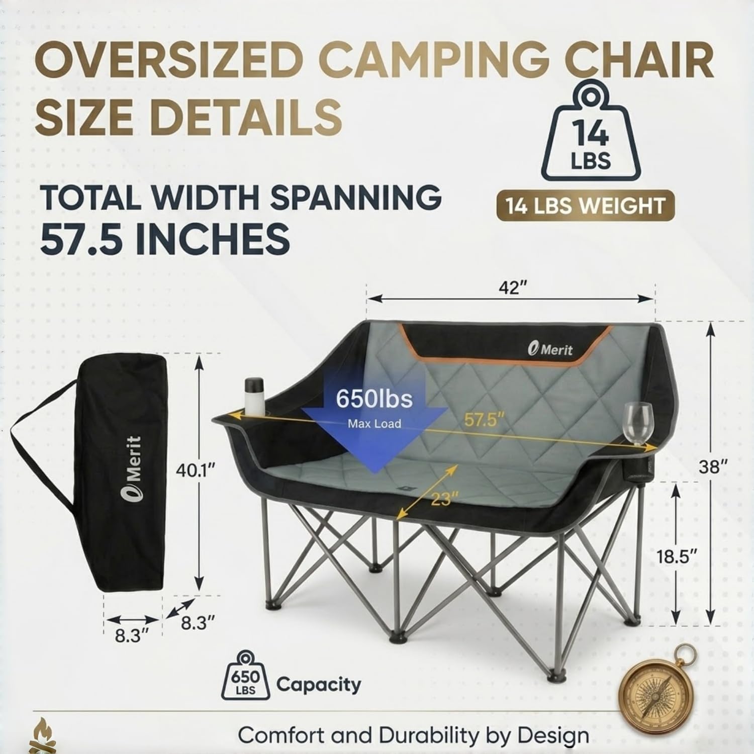 Heavy Duty 650LB Folding Campi - огляд і ціна Camping Quad