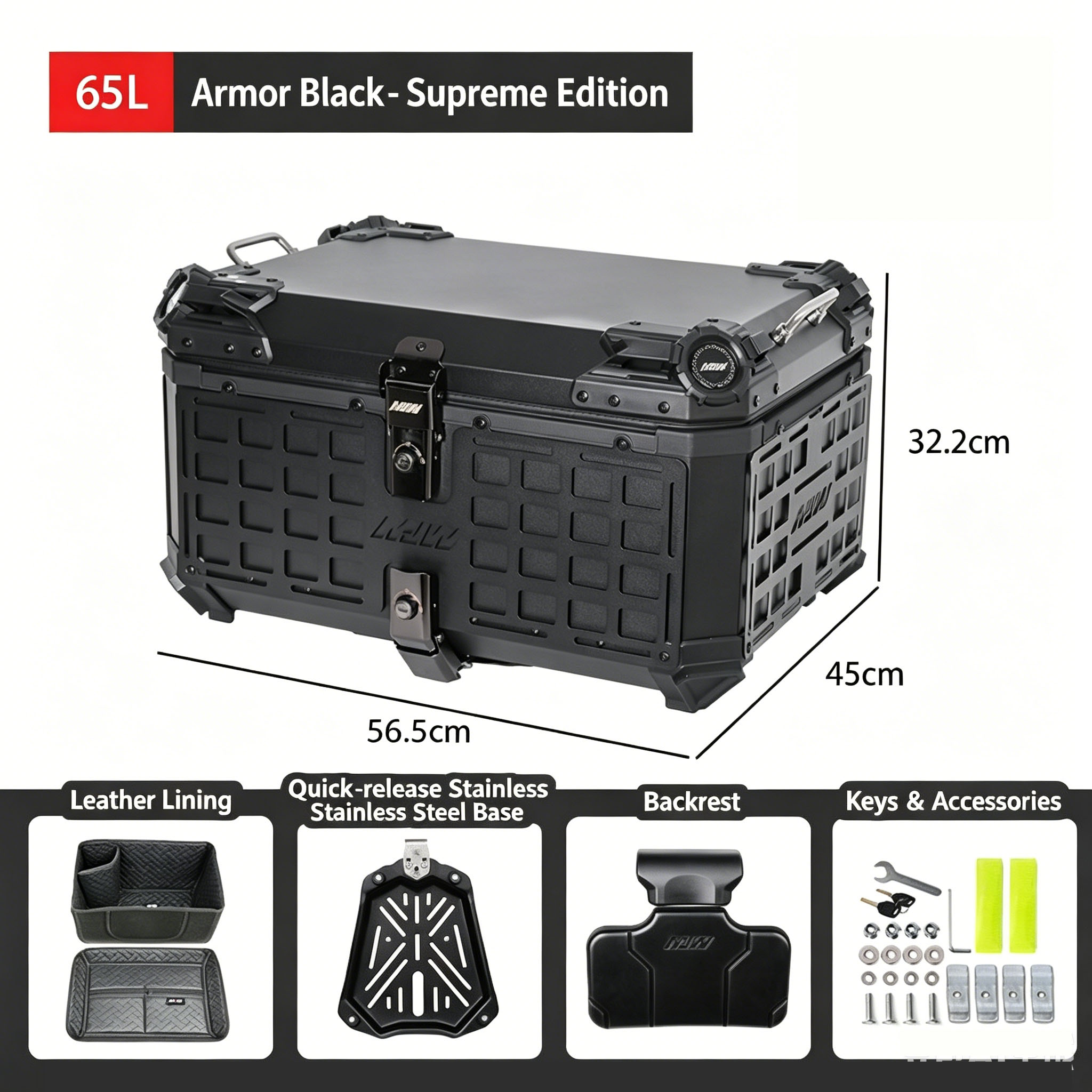 65L Motorcycle Rear Top Box Mo - огляд і ціна Camping Quad