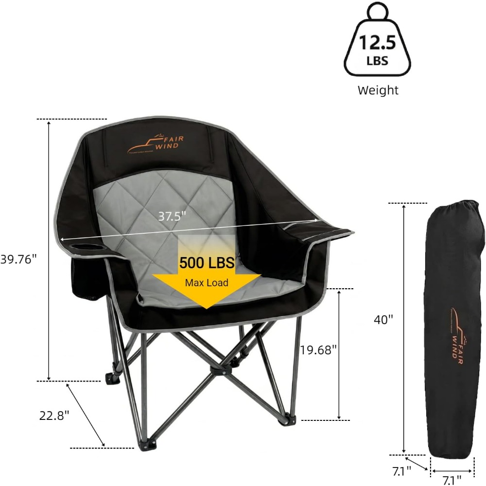 Oversized Padded Camping Chair - огляд і ціна Camping Quad