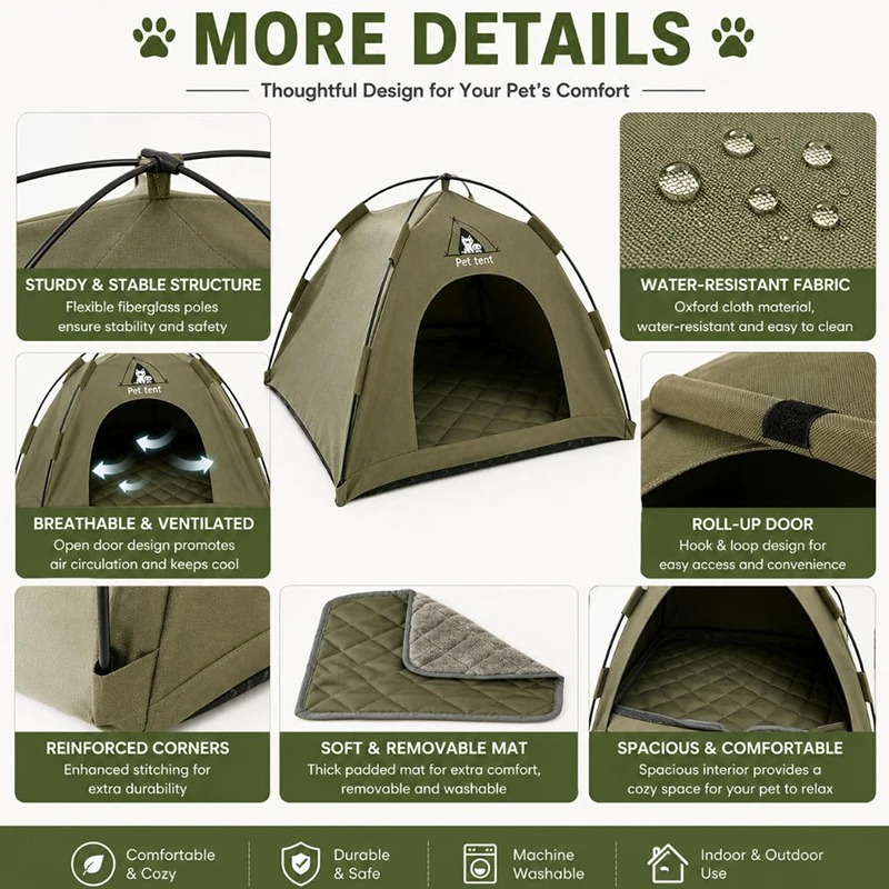 Foldable Cat House Pet Tent Fo - огляд і ціна Outdoor Camping Dog Fence